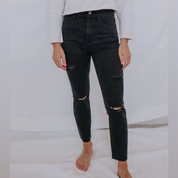 SHOW ME YOUR MUMU SOHO ZIP UP SKINNIES IN VINTAGE BLACK 31 - Picture 1 of 12